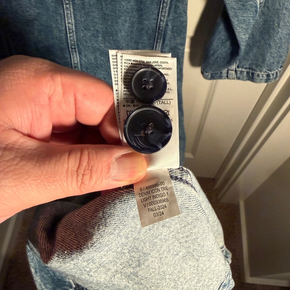 GAP - Longline Denim Trench Coat - XXL TALL, Light Blue - Picture 14 of 17